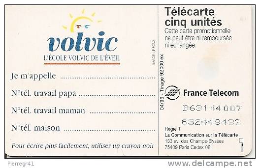 2-CARTE-PRIVEE-5U-04/96-G   N2    29A-VOLVIC-PETIT  GARCON-GN228-PETITE FILLE-UTILISEE-TBE - 5 Unités