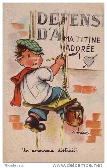 CPA ILLUSTRATEUR GOUGEON DESSIN ENFANT ENFANTS ** ARTIST SIGNED GOUGEON DRAWN CHILD CHILDREN CARD - Gougeon