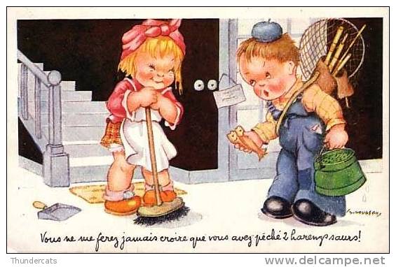 CPA ILLUSTRATEUR GOUGEON DESSIN ENFANT ENFANTS ** ARTIST SIGNED GOUGEON DRAWN CHILD CHILDREN CARD - Gougeon