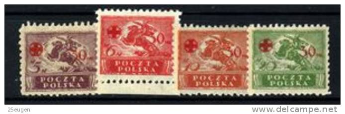 POLAND 1921 MICHEL NO:154-157 MH - Unused Stamps