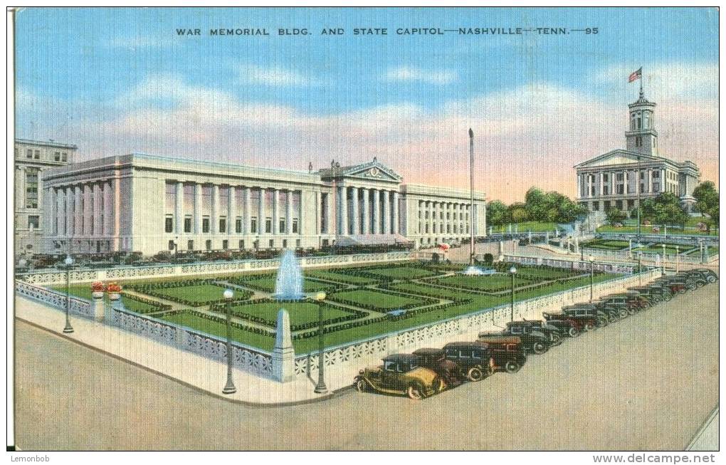 USA – United States – War Memorial Building And State Capitol, Nashville, Tennessee, 1920s Unused Postcard [P5975] - Nashville