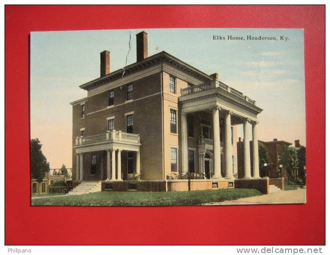 Kentucky > Henderson  Elks Home ---- Top Center Tear  ----ca 1910   ----  ===  -- Ref 264 - Henderson