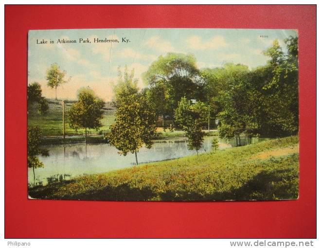 Kentucky > Henderson  Lake In Atkinson Park   1911 Cancel ----  ===  -- Ref 265 - Henderson