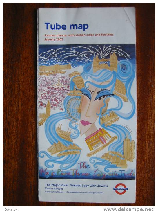 London Underground Tube Map January 2003 Zandra Rhodes - Other & Unclassified