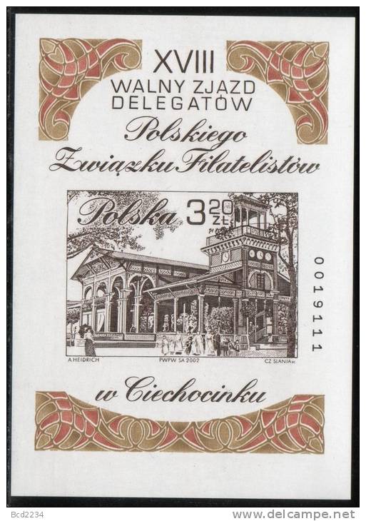 POLAND SLANIA 2002 CIECHOCINEK IMPERF MIN SHEET, MNH Art Architecture Health Resorts Spas - Termalismo