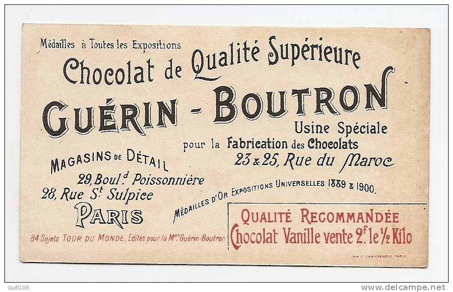 Chromo Bordure Dorée Chocolat Guérin Boutron Tour Monde N° 40 Palais Kinh Luoc Hanoï  Viet Nam Chine A4-28 - Guérin-Boutron