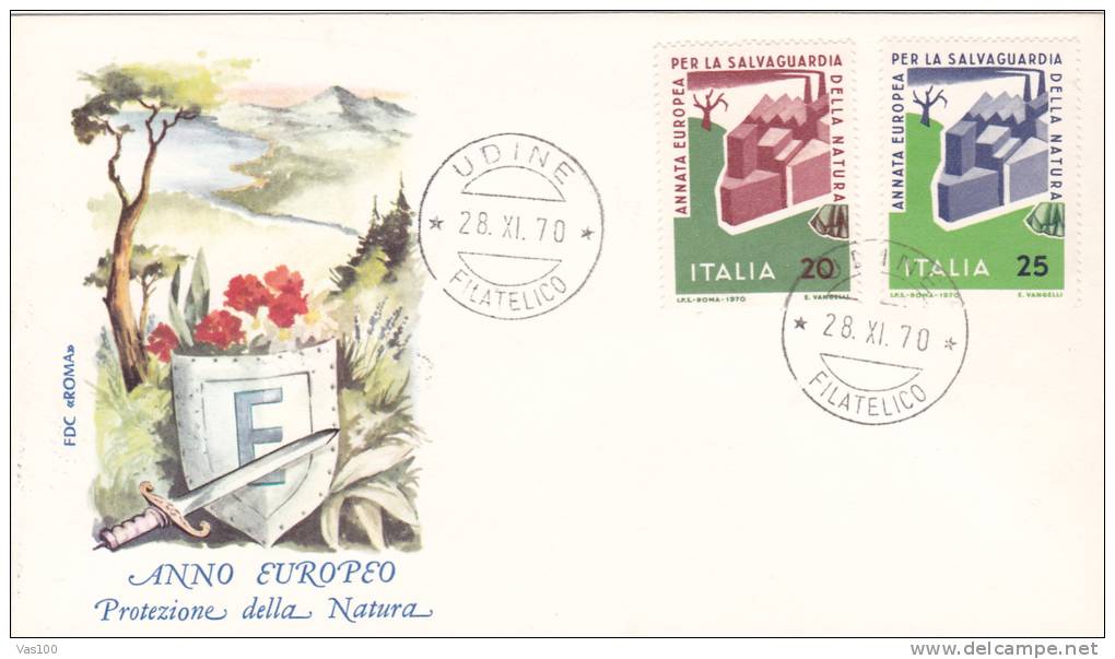 Water Environment Pollution Covers FDC Premier Jour 1970 Italia. - Milieuvervuiling