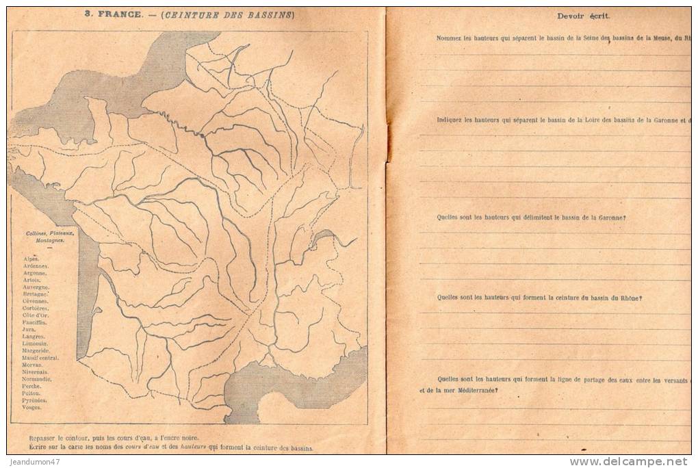 GEOGRAPHIE DE LA FRANCE EN QUATRE CAHIERS PAR P-Z VEDEL PROFESSEUR A L´ECOLE ALSACIENNE. 2eme CAHIER - Géographie