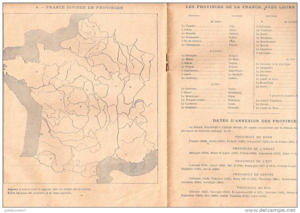 GEOGRAPHIE DE LA FRANCE EN QUATRE CAHIERS PAR P-Z VEDEL PROFESSEUR A L´ECOLE ALSACIENNE. 2eme CAHIER