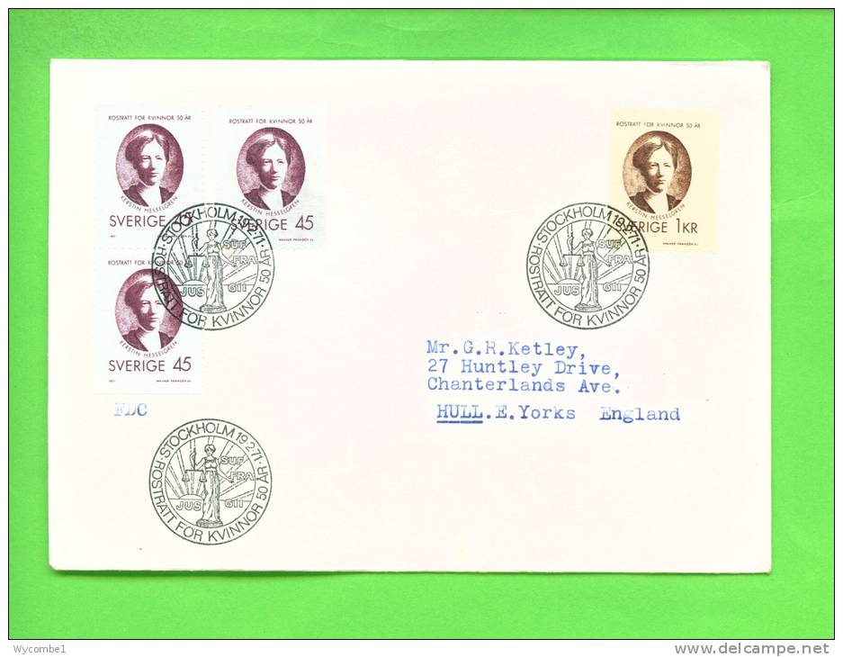 SWEDEN - 1971  Womens Suffrage  FDC - FDC