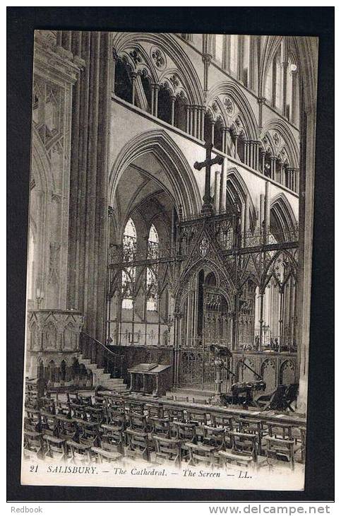 RB 762 - LL L.L. Postcard - The Screen Salisbury Catherdal Wiltshire - Salisbury