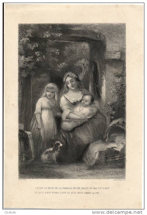 Gravure Ets Moeder En Kind - Geoffrey - Estampes & Gravures