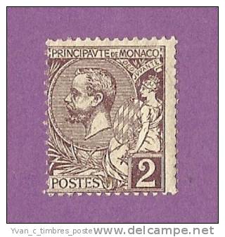 MONACO TIMBRE N° 12 NEUF AVEC CHARNIERE PRINCE ALBERT 1ER - Unused Stamps