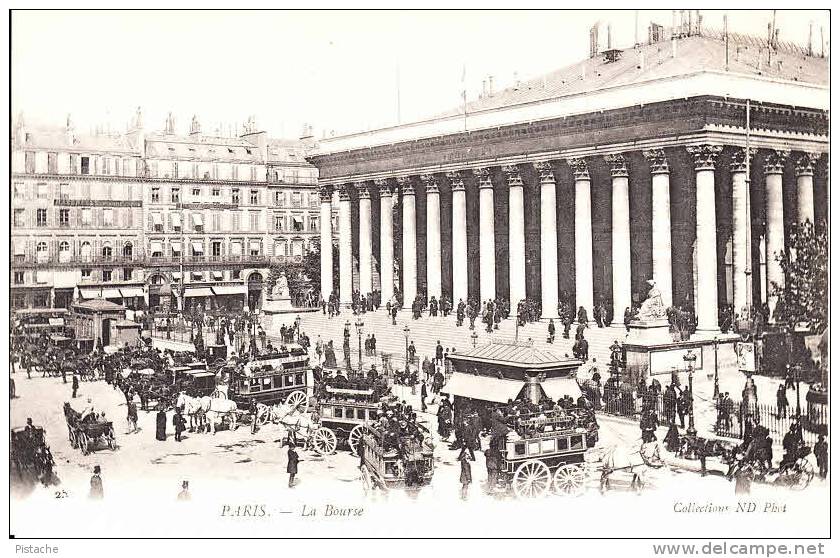 CPA ND Phot # 25 - Paris La Bourse - Animée - Endos Bleuté - Vintage Originale - État TB - 2 Scans - Other Monuments