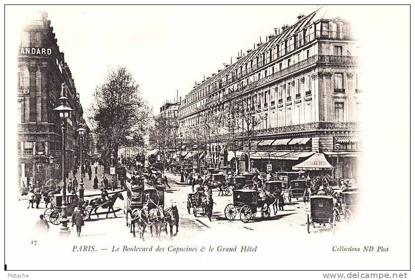 CPA ND Phot # 17 - Paris Bd Capucines & Hôtel - Endos Bleuté - Vintage Originale - État TB - 2 Scans - Otros Monumentos