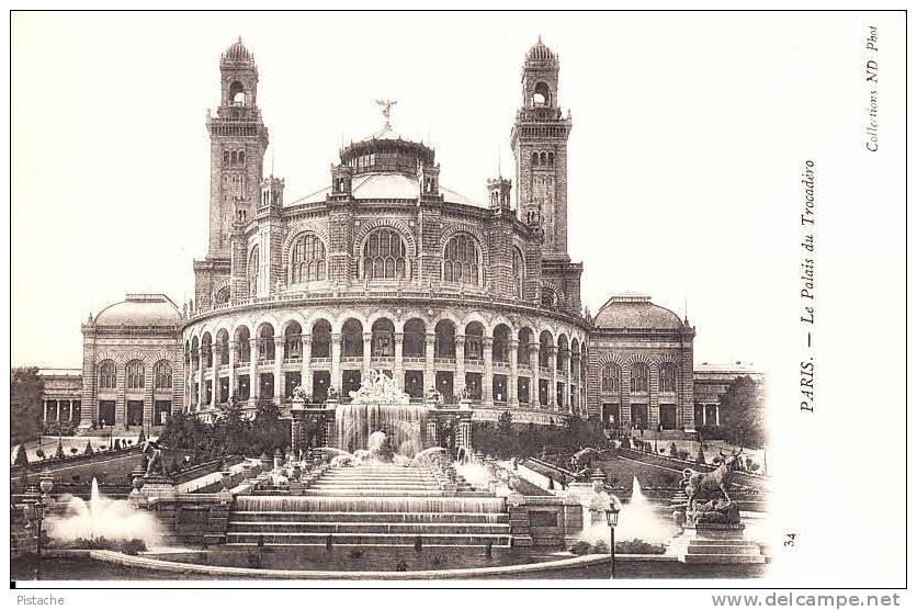 CPA ND Phot # 34 - Paris - Palais Du Trocadéro - Endos Bleuté - Vintage Originale  - 2 Scans - Other Monuments