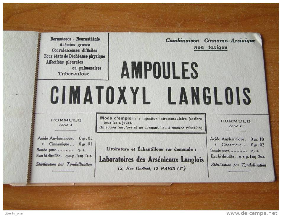 Le CARNET De BUVARDS Du CIMATOXYL LANGLOIS / Lab. LANGLOIS  PARIS ( 7e ) - ( Details Zie Foto ) ! - Produits Pharmaceutiques