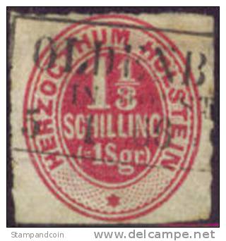 Schleswig-Holstein #23 Used 1-1/3s Carmine From 1865 - Schleswig-Holstein