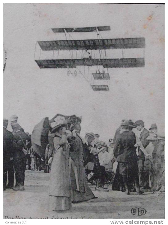 Semaine D´Aviation De LYON (Rhône) - PAULHAN Passant Devant Les Tribunes - Aviateur - Aéroplane - Animée - Cliché TOP ! - Reuniones