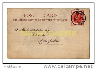 Small Postcard With QV 1887 1/2d Issued SG 192 (2865 - Lettres & Documents