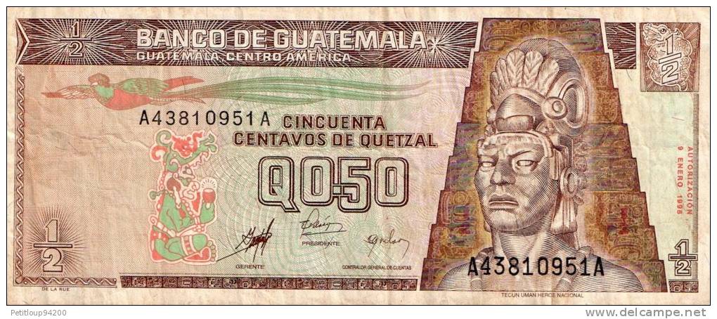 BILLET  GUATEMALA   0,50  Quetzal  1998 - Guatemala