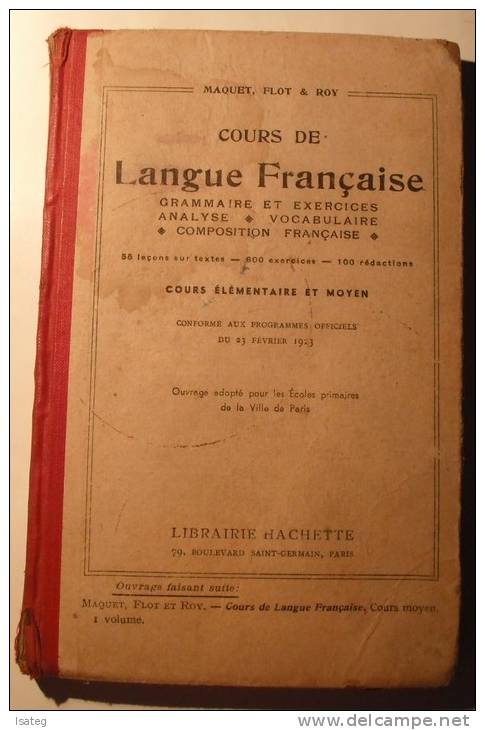 Cours De Langue Francaise, Cours Elementaire Et Moyen - 6-12 Anni