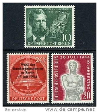 Germany Berlin 9N105-07 Mint Hinged From 1954 - Unused Stamps