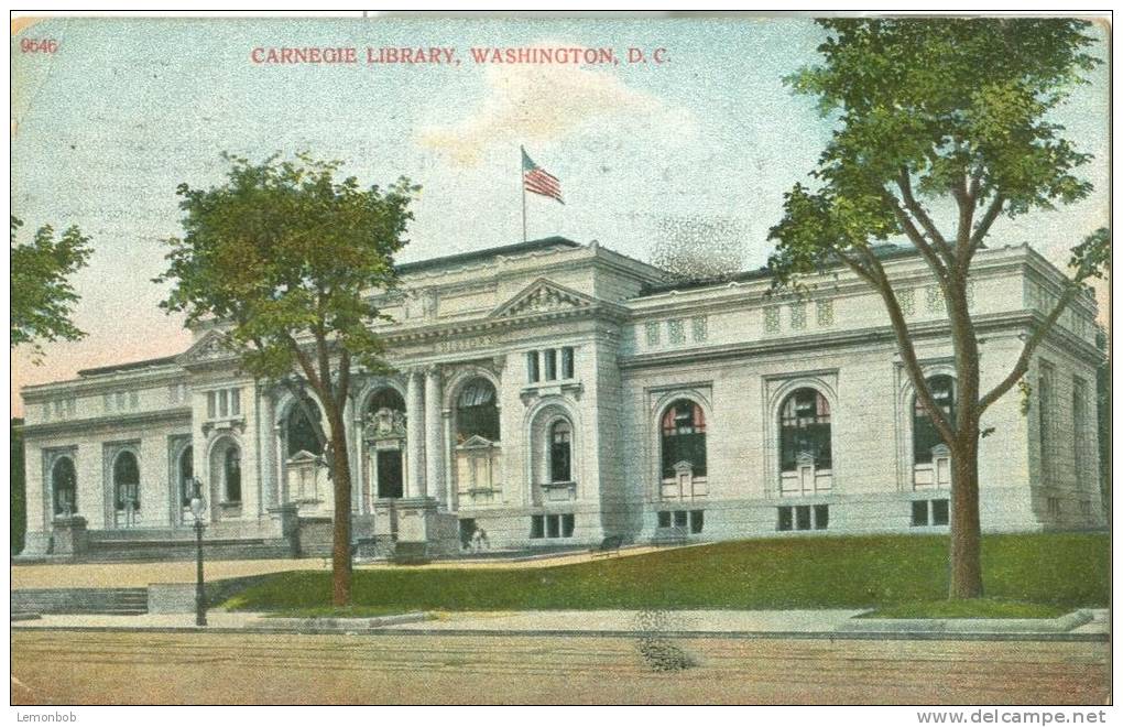 USA – United States – Carnegie Library, Washington, DC, 1910 Used Postcard [P5985] - Washington DC