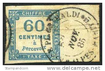 France J10 SUPERB Used 60c Blue Postage Due From 1878 - 1859-1959 Used