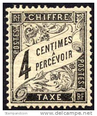 France J14 Mint Hinged 4c Black Postage Due From 1882 - 1859-1959 Mint/hinged