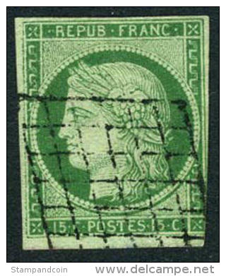 France #2 Used 15c Ceres Of 1849 - 1849-1850 Ceres