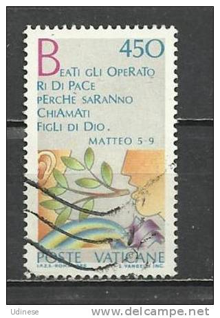 VATICAN 1986 B- INTERNATIONAL YEAR OF PEACE 450  - USED OBLITERE GESTEMPELT - Oblitérés