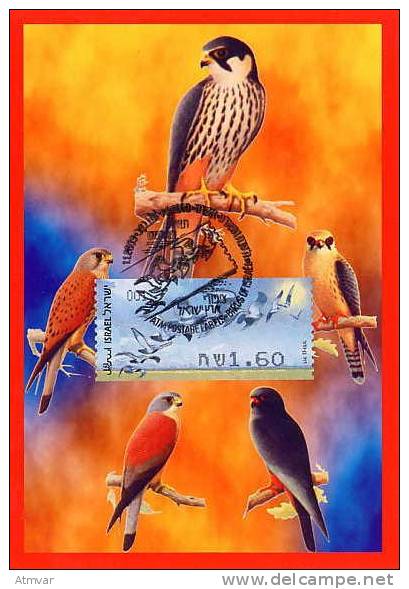 ISRAEL (2009) - Carte Maximum Card - ATM AMIEL - Birds Of Israel / Oiseaux Israel - Birds Of Prey - Maximumkarten