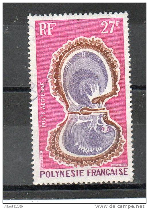 POLYNESIE P Aérienne Huitre Perliére 27f Rose Brun Rouge Lilas 1970 N°37 - Oblitérés