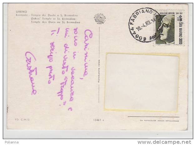 PO2081# URBINO - TEMPIO DEI DUCHI O S.BERNARDINO (BRAMANTE)  VG San Marino 1983 - Storia Postale