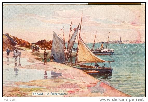 Lessieux  Illustrateur - Ref 62- Dinard - La Debarcadere  - Carte Bon Etat - - Lessieux