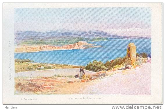 Lessieux  Illustrateur - Ref 39- Antibes - Le Golfe   - Carte Bon Etat - - Lessieux