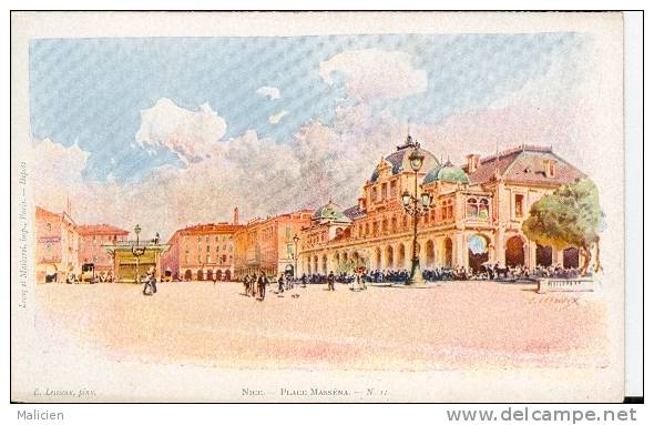 Lessieux  Illustrateur - Ref 30- Nice -  Palais Massena  -carte Bon Etat - - Lessieux