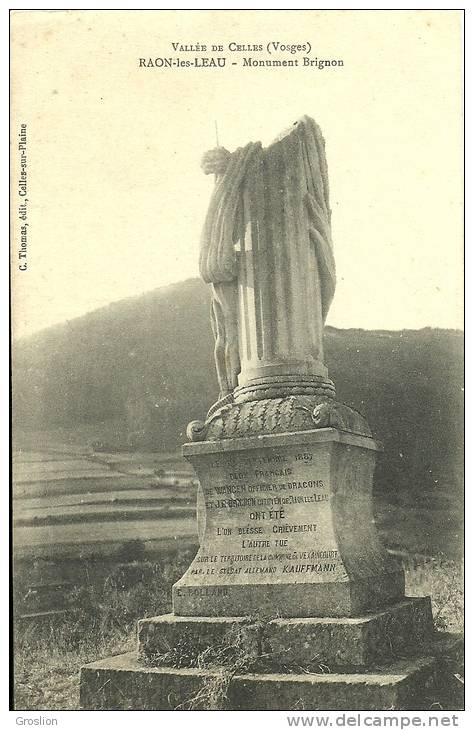 RAON-LES-LEAU  - MONUMENT BRIGNON   - VALLEE DE CELLES - Autres & Non Classés