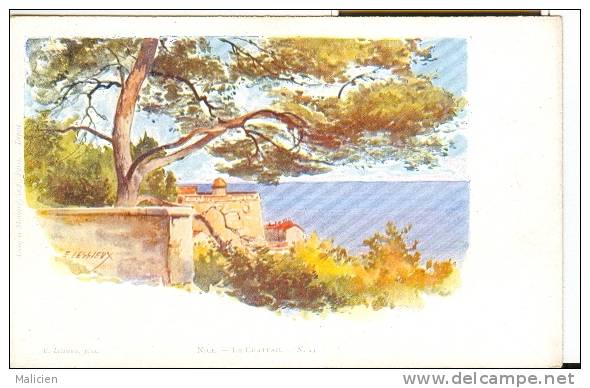 Lessieux  Illustrateur - Ref 28- Nice - Le Chateau   -carte Bon Etat - - Lessieux