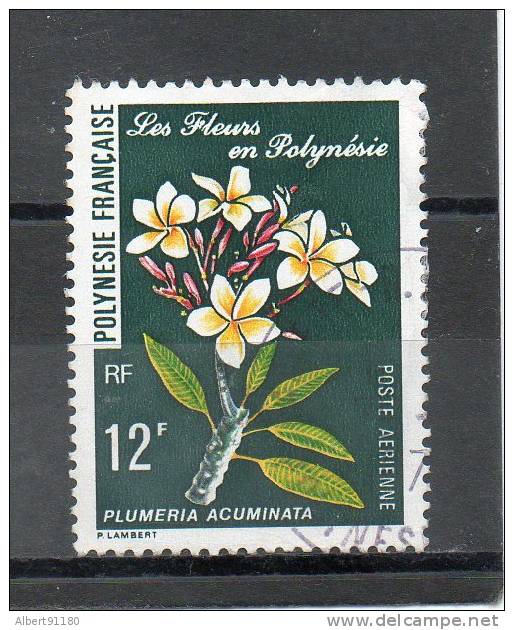 POLYNESIE P Aérienne  Pluméria 12f Polychrome  1977 N°127 - Oblitérés