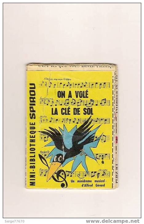 Mini Récit Mini Bibliothèque 198 Spirou N° 1341 On A Volé La Clef De Sol Alfred Gérard Jam Paul Jamin Hergé Tintin - Spirou Magazine