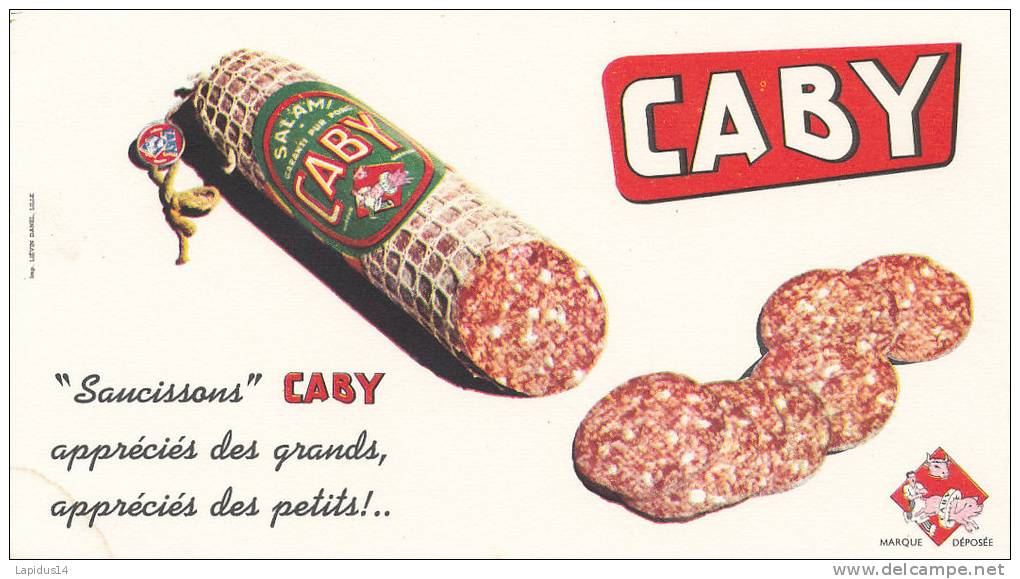 BU 767 /BUVARD     SAUCISSONS     GABY - Alimentaire