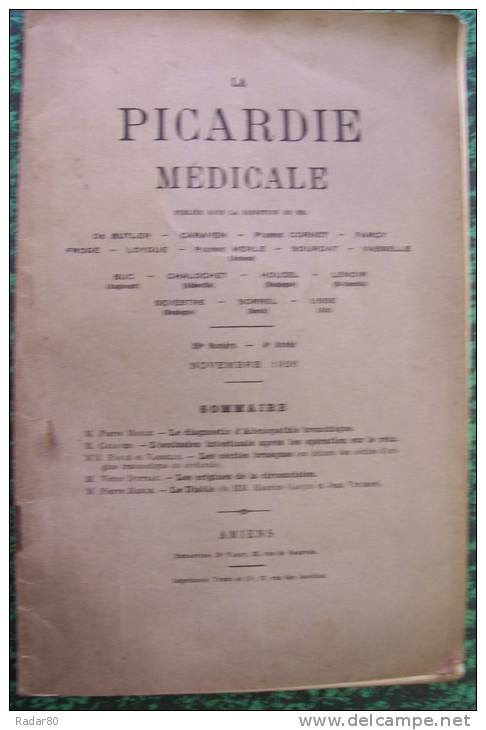La Picardie Médicale.publiée Sous La Direction De .39e Numéro-4e Année.novembre 1926.de La Page 385 à 431. - Picardie - Nord-Pas-de-Calais