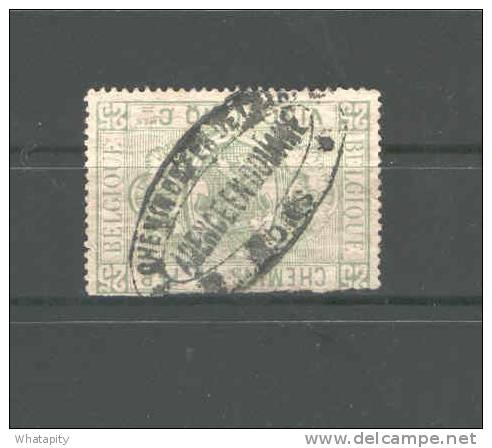 Timbre CF 3 Déf.  RARE Cachet Ovale Chemins De Fer De L´ Etat Agence En Douane MONS  --  B8/390 - Oblitérés