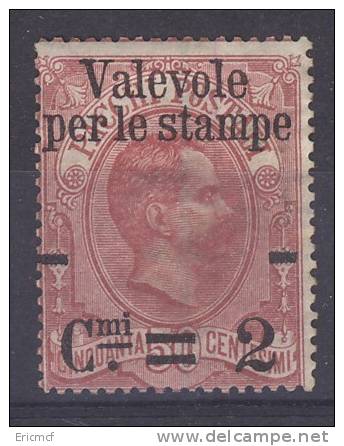 Italy 1890 2c/50c Parcel Post Valevole Per Le Stampe MH(*) - Ongebruikt