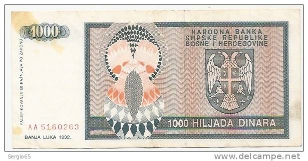 REPUBLIKA SRPSKA - 1000 DIN - 1993. - Bosnien-Herzegowina