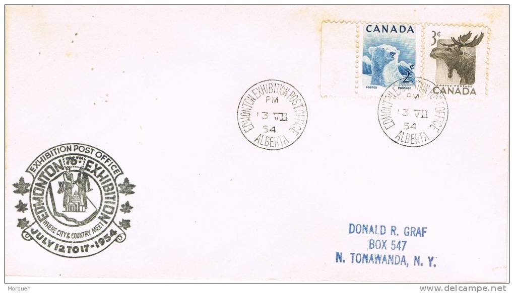 Carta ALBERTA (Canada) Edmonton Exhibition Post Office 1954 - Cartas & Documentos