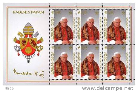 STATO CITTA´ DEL VATICANO - VATIKAN STATE - BENEDETTO XVI - ANNO 2005 - BF INIZIO PONTIFICATO  - NUOVI MNH ** - Unused Stamps