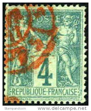 France #66 XF Used 4c Green Of 1876 - 1876-1878 Sage (Type I)